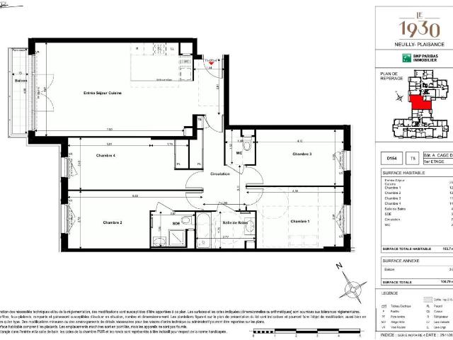 Appartement 5 pièces 104 m²