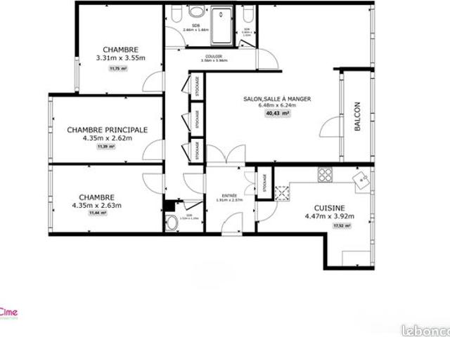 Appartement 5 pièces 104 m²