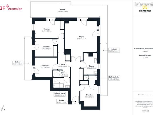 APPARTEMENT 5 pièces 105 m²