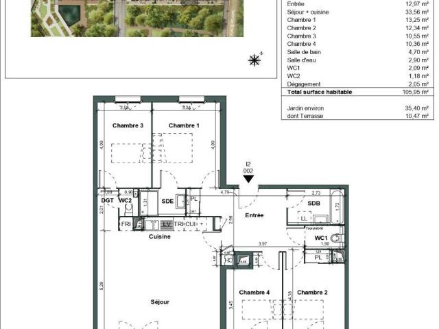 Appartement 5 pièces 106 m²
