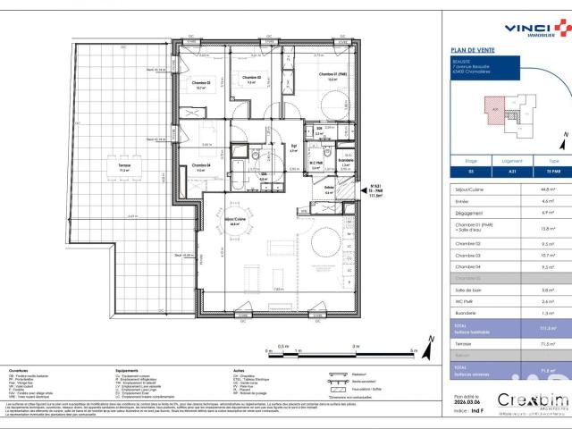 Appartement 5 pièces 111 m²