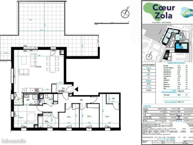 Appartement 5 pièces 120 m²