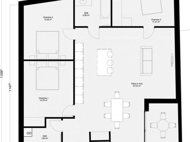 Appartement 5 pièces 120 m²