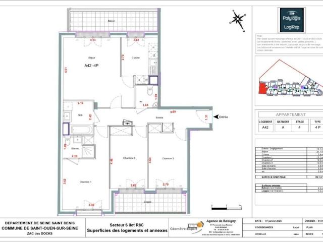 Appartement 5 pièces 128 m²