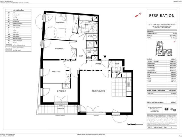 Appartement 5P récent dans une copropriété de standing