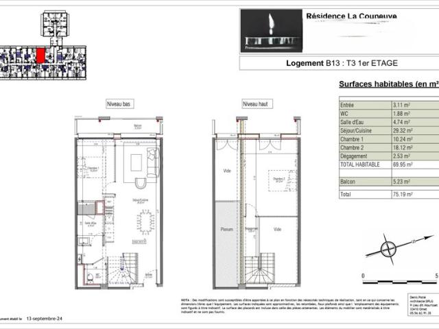 Appartement 69 m2 3 pièces