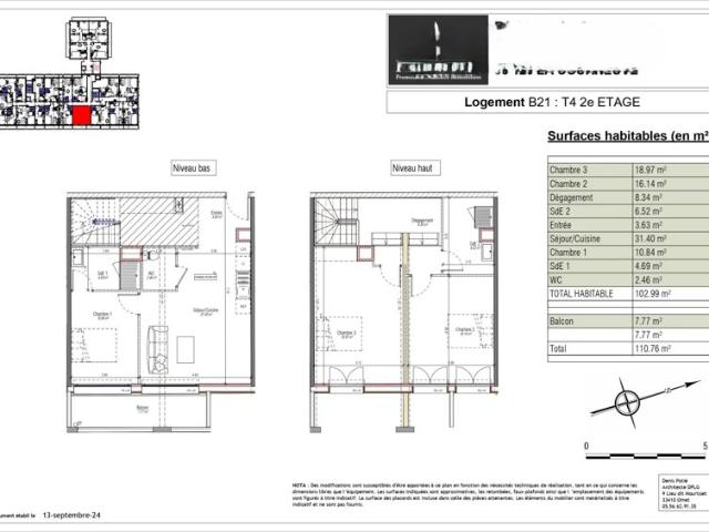 Appartement 102 m2 4 pièces