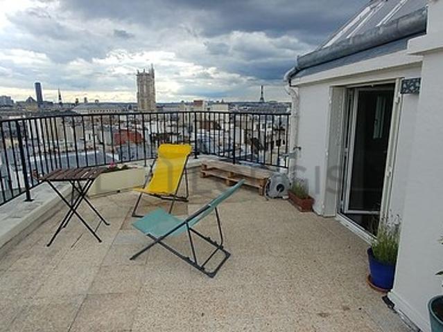 Appartement 1 chambre meublé avec terrasse et ascenseur Hôtel de Ville Paris 4°