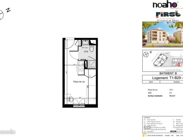 Appartement 1 pièce 18 m²