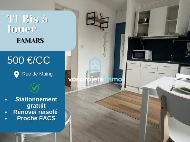 Appartement 1 pièce, 18 m² à louer à Famars 59300