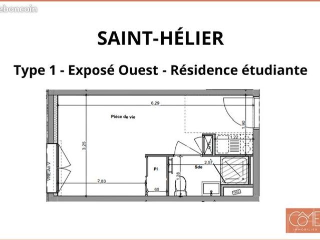 Appartement 1 pièce 19 m²