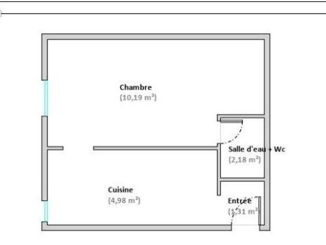 Appartement 1 pièce 19 m²
