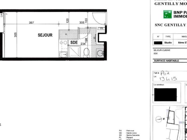 Appartement 1 pièce 19 m²
