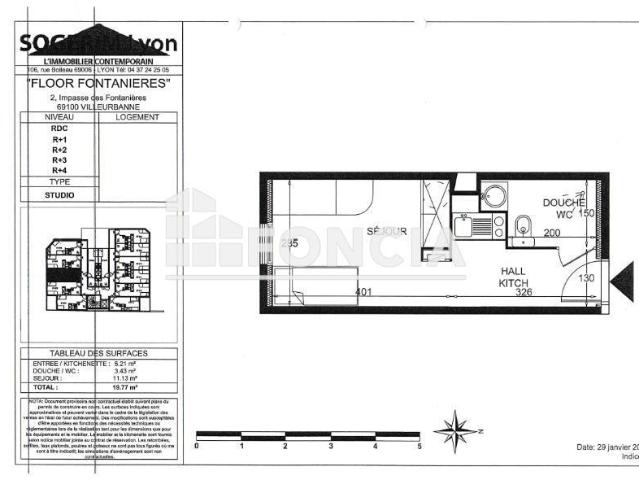 Appartement 1 pièce 19 m²