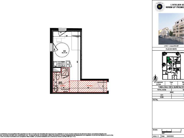 Appartement 1 pièce, 19 m² à louer à Lyon 7 69007