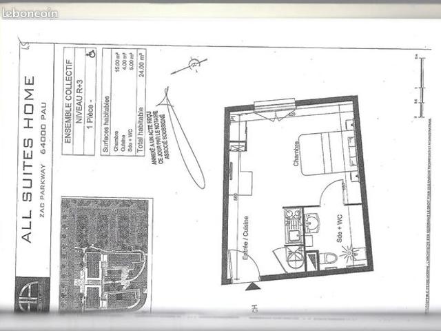Appartement 1 pièce 24 m²