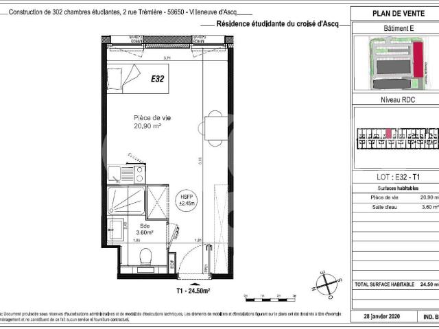 Appartement 1 pièce 24 m²