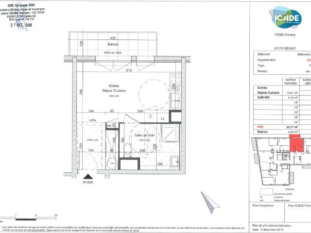 Appartement 1 pièce 26 m²