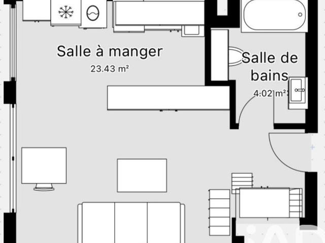 Appartement 1 pièce 27 m²