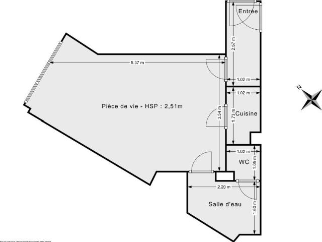 Appartement 1 pièce 27 m²
