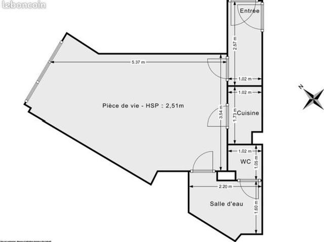 Appartement 1 pièce 27 m²