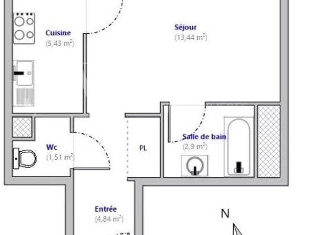 Appartement 1 pièce, 28 m² à louer à Nice 06200