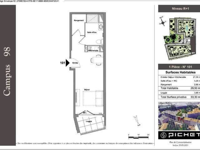Appartement 1 pièce 29 m²