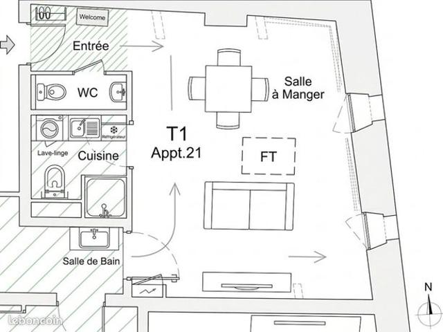 Appartement 1 pièce 29 m²