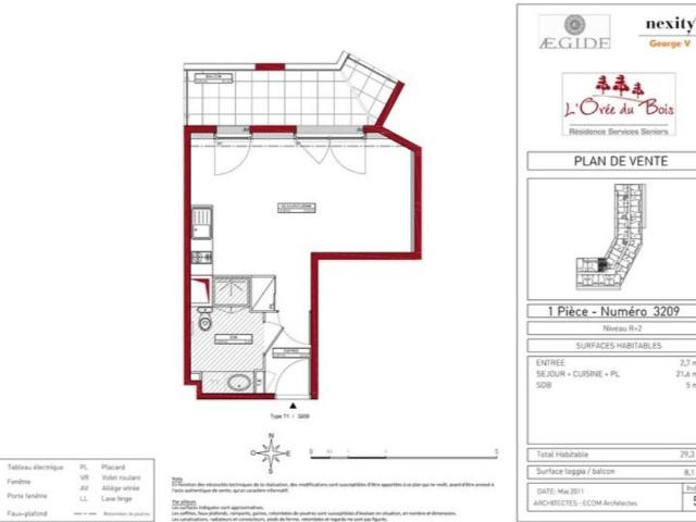 Appartement 1 pièce 29 m²