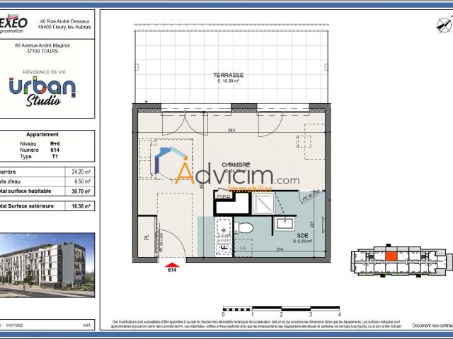 Appartement 1 pièce 21 m²