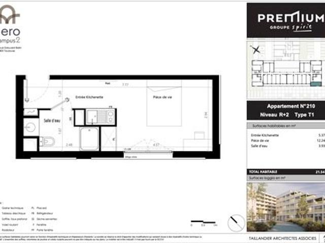 Appartement 1 pièce 22 m²