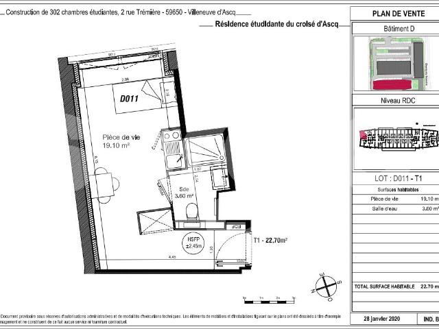 Appartement 1 pièce 22 m²