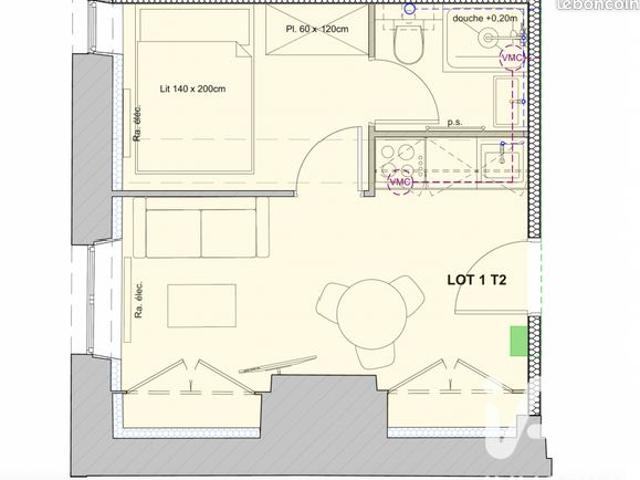 Appartement 1 pièce 23 m²