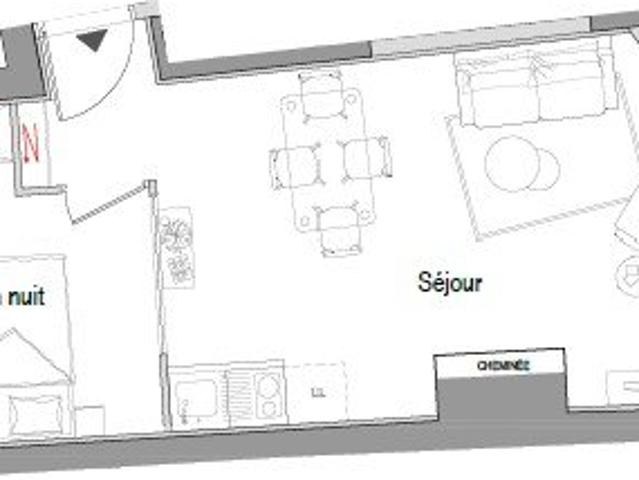Appartement 1 pièce 37 m²