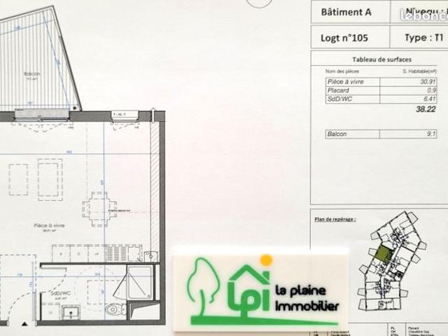 Appartement 1 pièce 38 m²