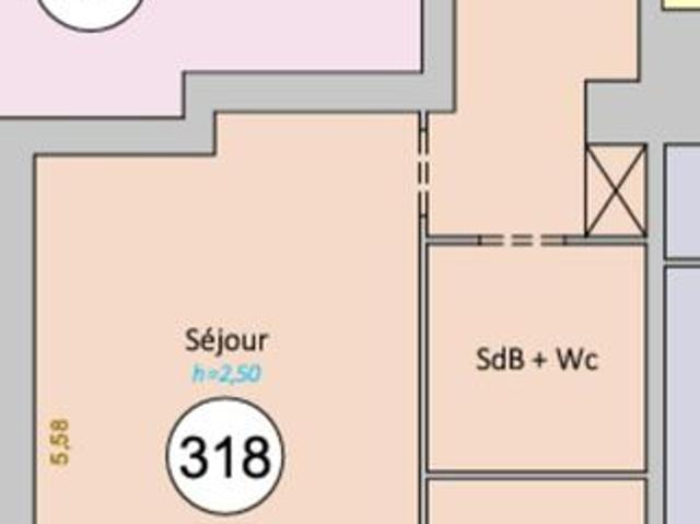 Appartement 1 pièce 39 m²