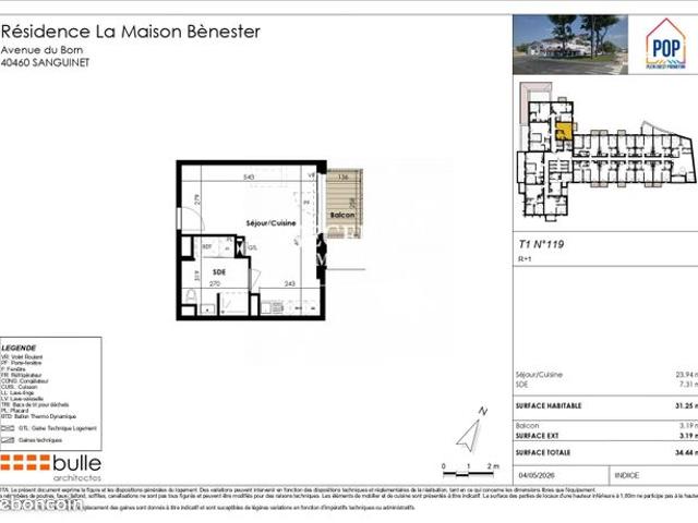 Appartement 1 pièce 31 m²