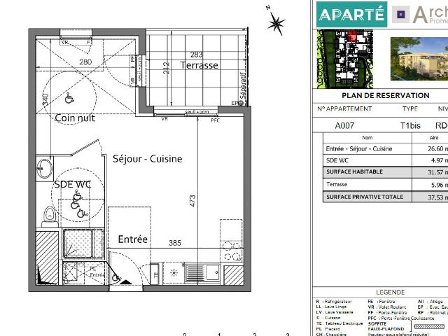 Appartement 1 pièce 31 m²