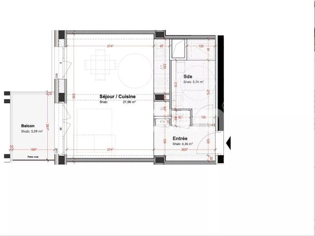 Appartement 1 pièce 32 m²