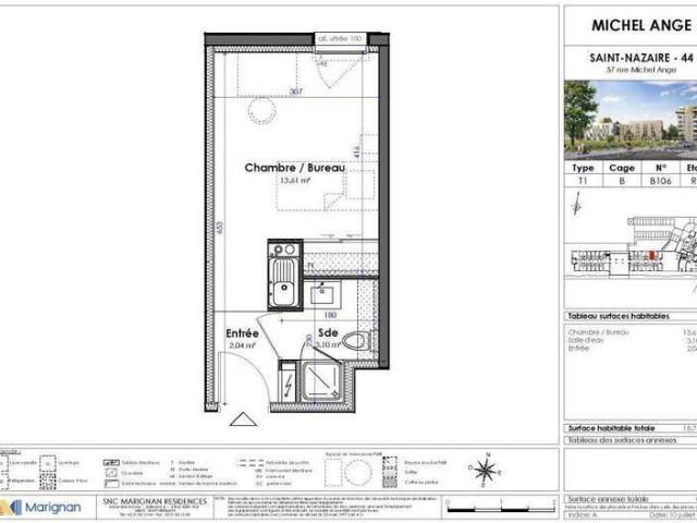 Appartement 1 pièce 44600 Saint Nazaire Réf: 3532