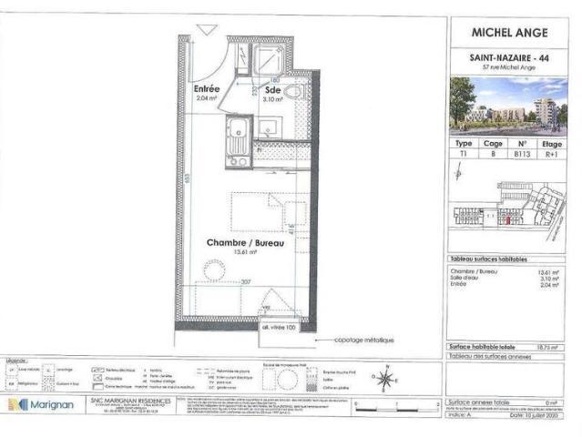 Appartement 1 pièce 44600 Saint Nazaire Réf: 3553