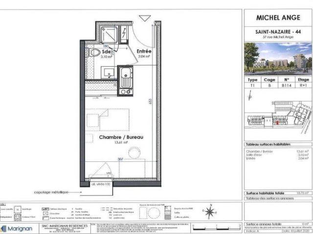 Appartement 1 pièce 44600 Saint Nazaire Réf: 3645