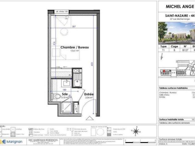Appartement 1 pièce 44600 Saint Nazaire Réf: 3649