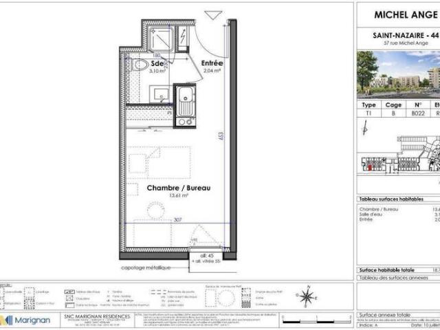 Appartement 1 pièce 44600 Saint Nazaire Réf: 3764
