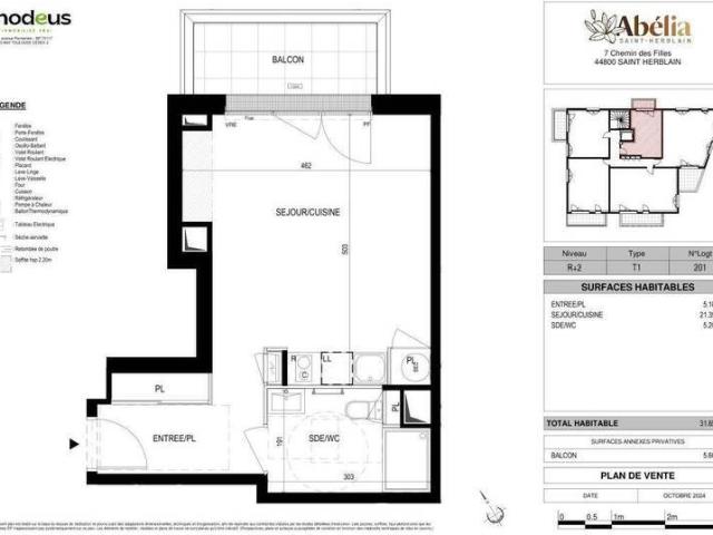 Appartement 1 pièce 44800 Saint Herblain Réf: 11590