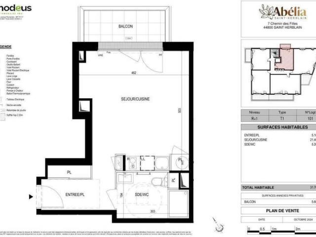 Appartement 1 pièce 44800 Saint Herblain Réf: 12186