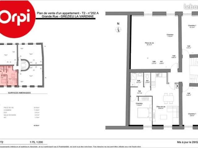 Appartement 1 pièce 44 m²