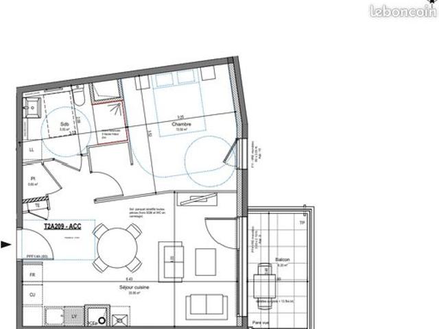 Appartement 1 pièce 45 m²