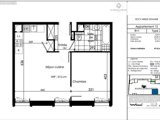 Appartement 1 pièce 47 m²