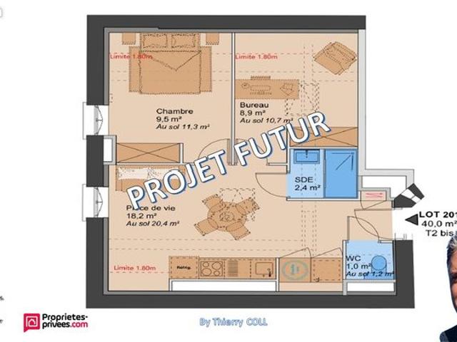 Appartement 1 pièce 40 m²